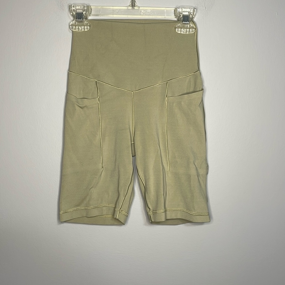 Offline by Aerie Green High Rise Biker Shorts 7” Size XS